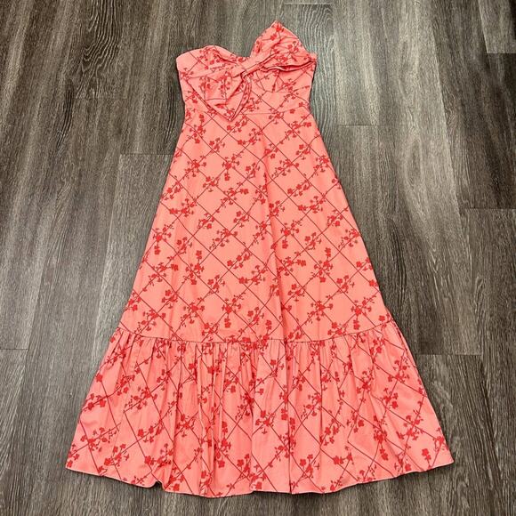 Anthropologie Hutch Pink Floral Bow-Tie Maxi Dress NWT Size 10 Wedding Guest - Picture 2 of 14